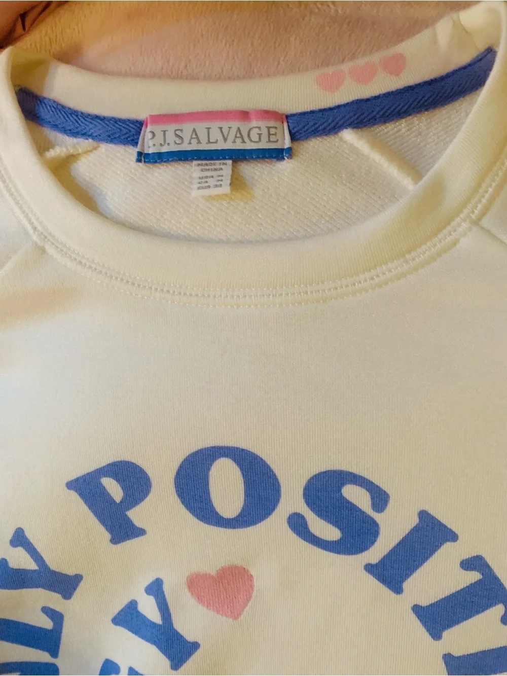 Loungewear Matching Set  PJ Salvage Pastel Pink & Blue Positive Energy Comfy SZM - Picture 3 of 11